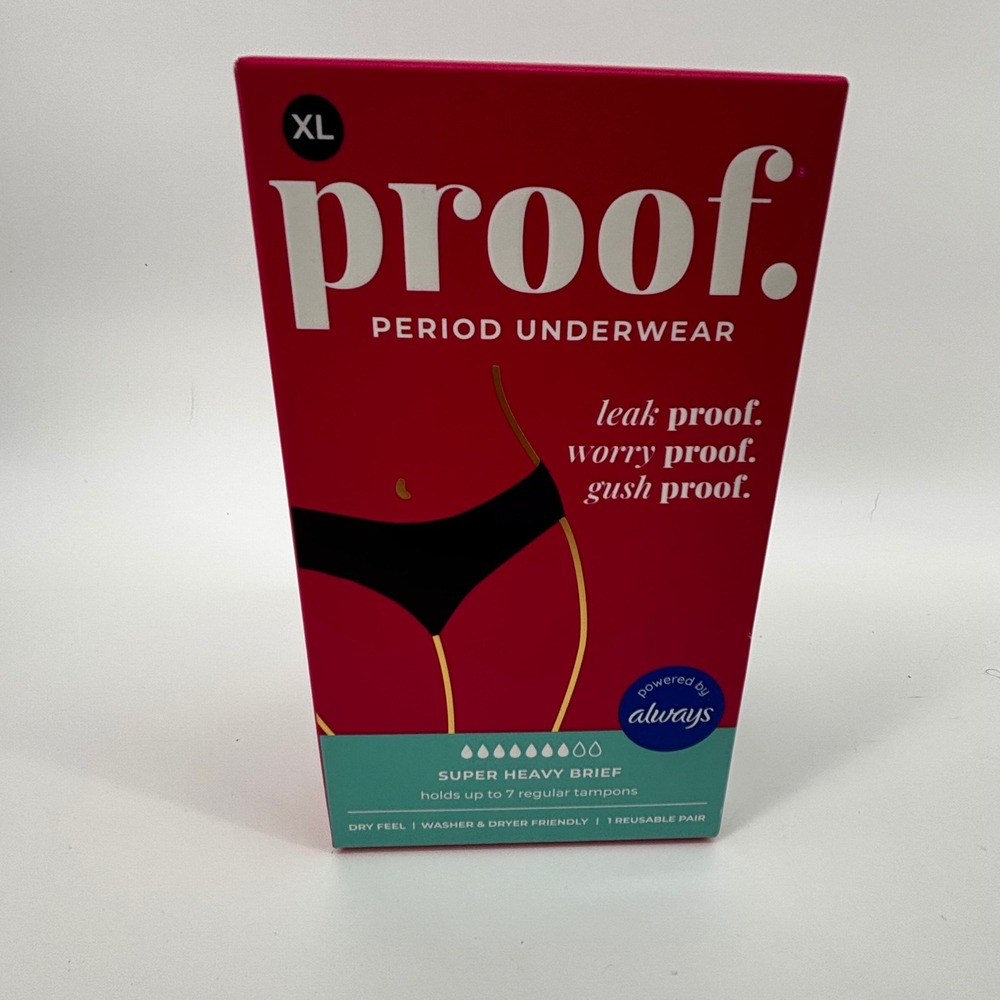 Proof Period Underwear Super Heavy Brief Black XL Always USBF3001BLK-XL